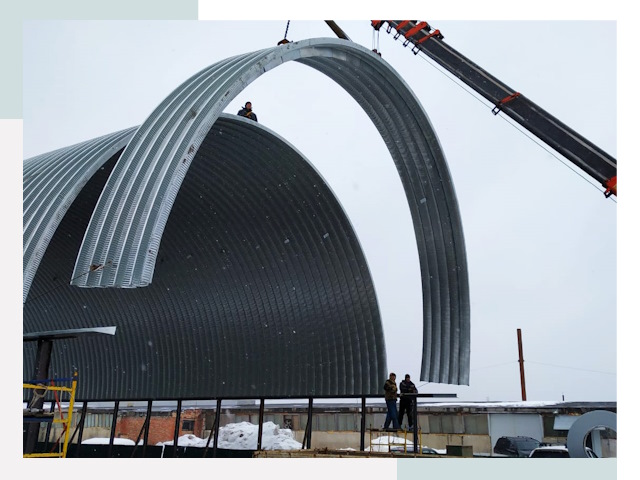 Полукруглые ангары в Элисте